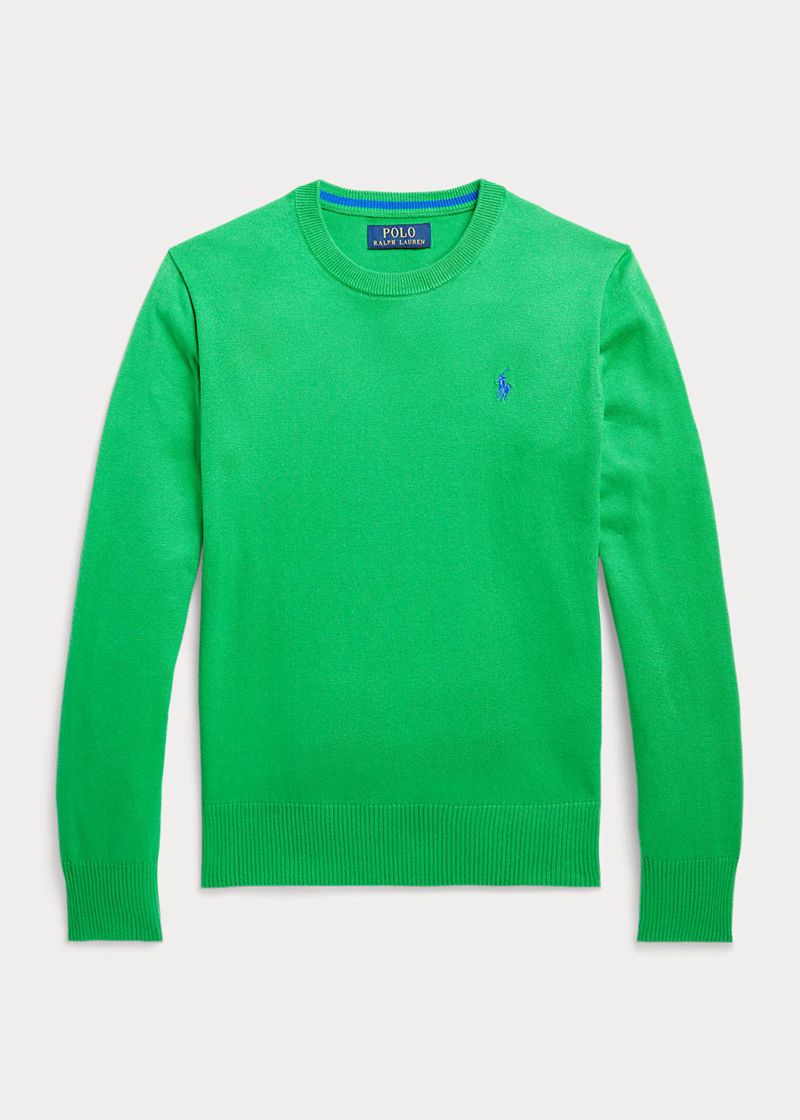 Sueter Ralph Lauren Niño 6-14 Años Cotton Cuello Redondo Jumper Chile Verde ATNQR-6374